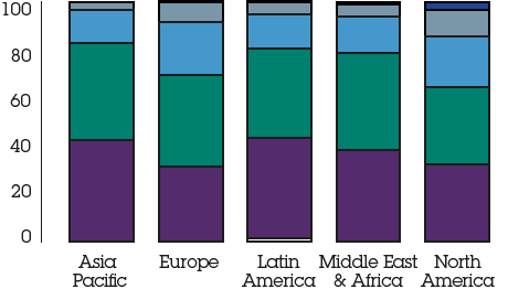 overAge diversity by region 2014 (%) - 19 or under: <1%, 20-29: 36%, 30-39: 37%, 40-49: 18%, 50-59: 7%, 60 and over: 2%