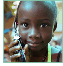 Child with a mobile phone